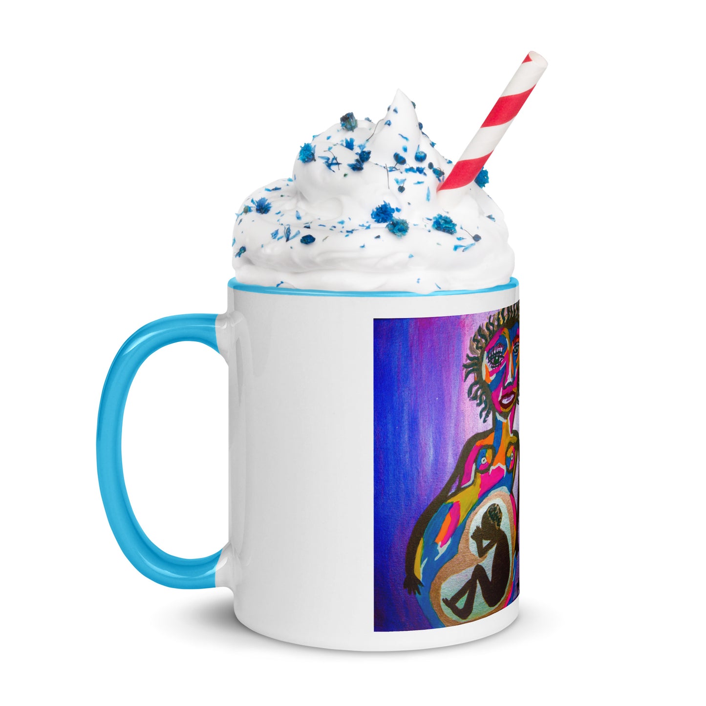 Abstract Mother Mug with Color Inside