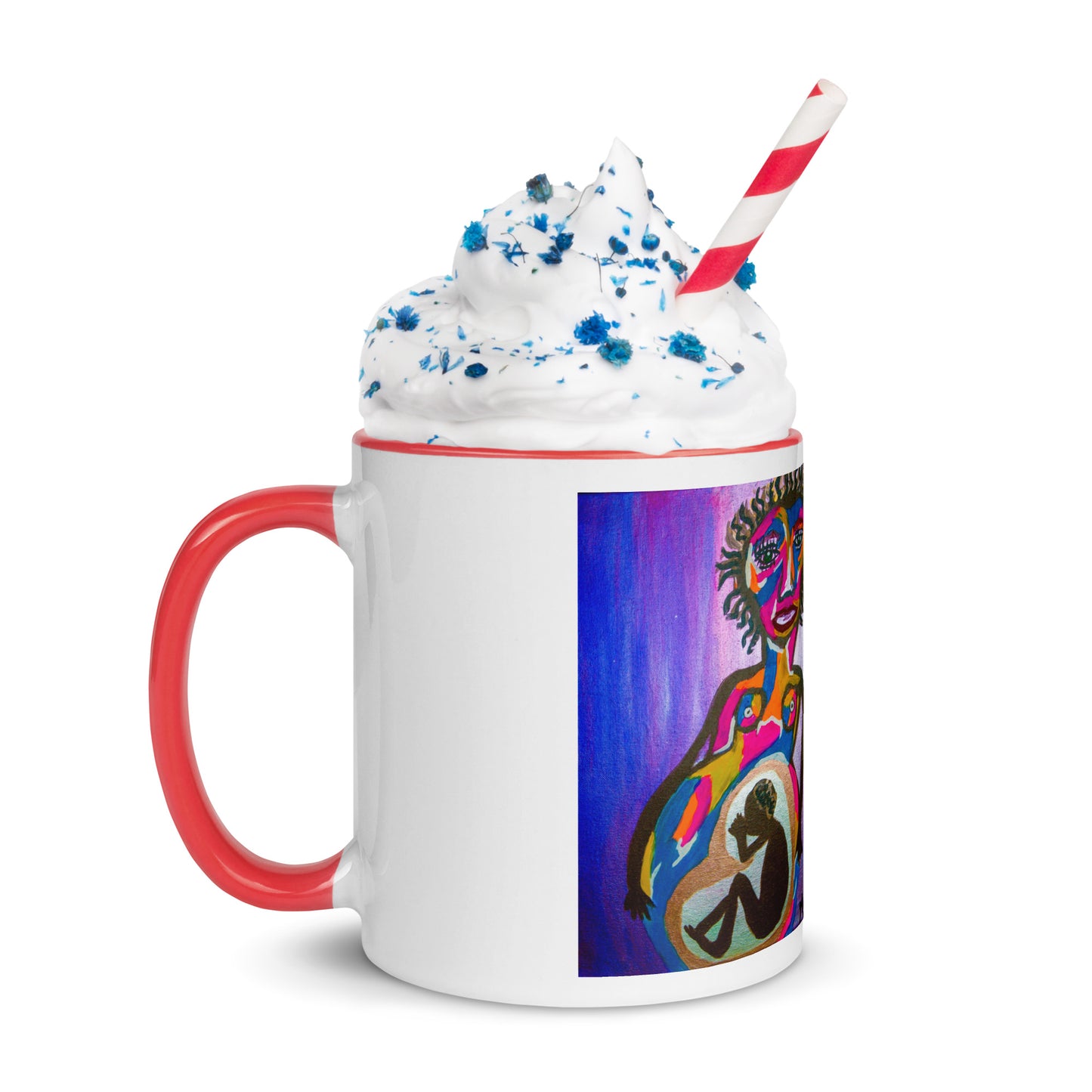 Abstract Mother Mug with Color Inside