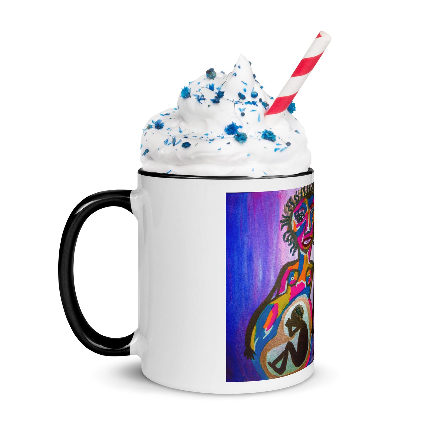 Abstract Mother Mug with Color Inside