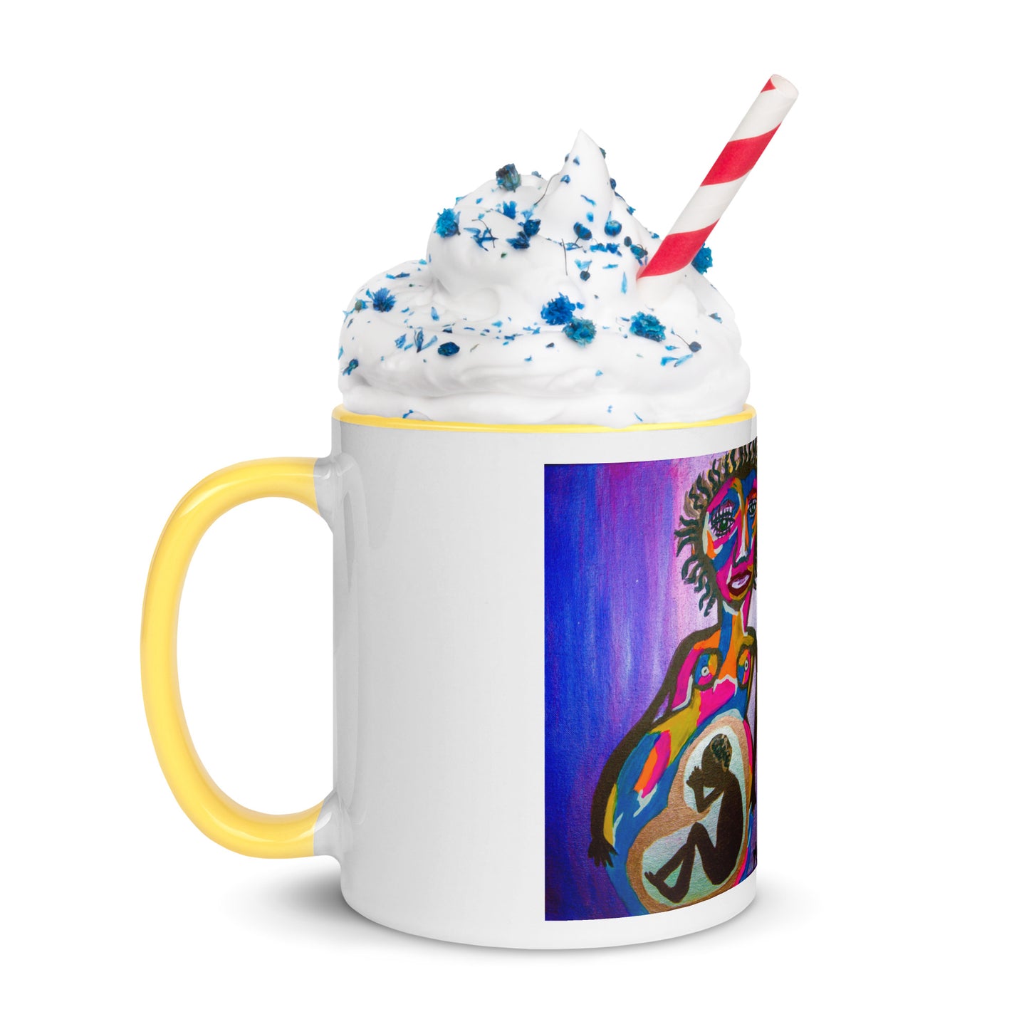 Abstract Mother Mug with Color Inside